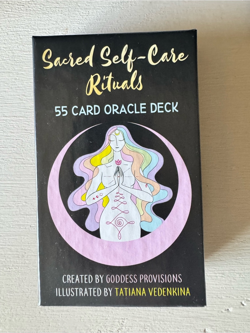 Sacred Self-Care Rituals 55-Card Oracle Deck - Pastel Illustration